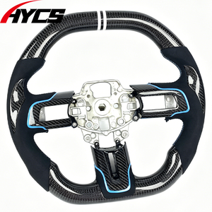 พวงมาลัยคาร์บอนไฟเบอร์หุ้มหนังกลับพร้อมจอแสดงผล LED RPM สปอร์ตสำหรับตกแต่งภายในรถยนต์ฟอร์ด มัสแตง S550 GT 350 500 คูเป้ ปี 2015-2023 - Product Image 5