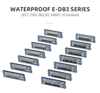Connecteur de prise mâle/femelle D-SUB DB25 étanche IP67, courbé/droit, à souder sur circuit imprimé, DB44H/DB5W5/DB9W4/DB13W3/DB17W2/21W1