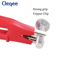 Cleqee P1040 2 pièces Fils de test pour multimètre avec fiches banane en cuivre de 4 mm et pinces crocodiles isolées 1000V/15A