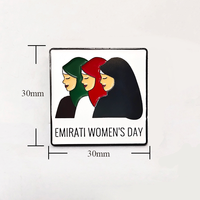 Prêt à expédier Offre Spéciale journée des femmes émiraties 28 août manteau de poitrine en métal poche costume col insigne broches broche avec aimants puissants