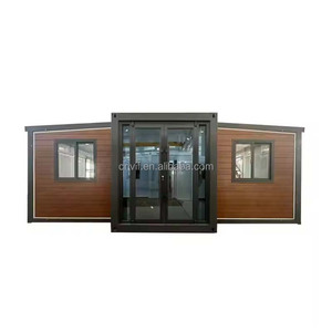 Double Aile Pliable Expansion Mobile Extérieur Logement Temporaire Cadre Gris Conteneur Extensible Maison 2 Chambres pour École Centre Commercial - Product Image 1