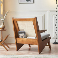 Chaise de salon de détente chaise de loisirs en rotin chaise de loisirs rétro en bois massif dossier de salon chaise simple fauteuil de dossier