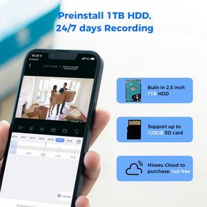 Hiseeu - Sistema de Seguridad Inteligente para el Hogar con Detección Facial de 3MP, WiFi, Visión Nocturna, Cámara Domo PTZ Inalámbrica, Kit 8WK-4HD303 - Product Image 6