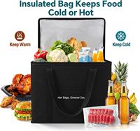 Sac isotherme pliable en toile non tissée imperméable avec logo, en aluminium, pour pique-nique et livraison de nourriture