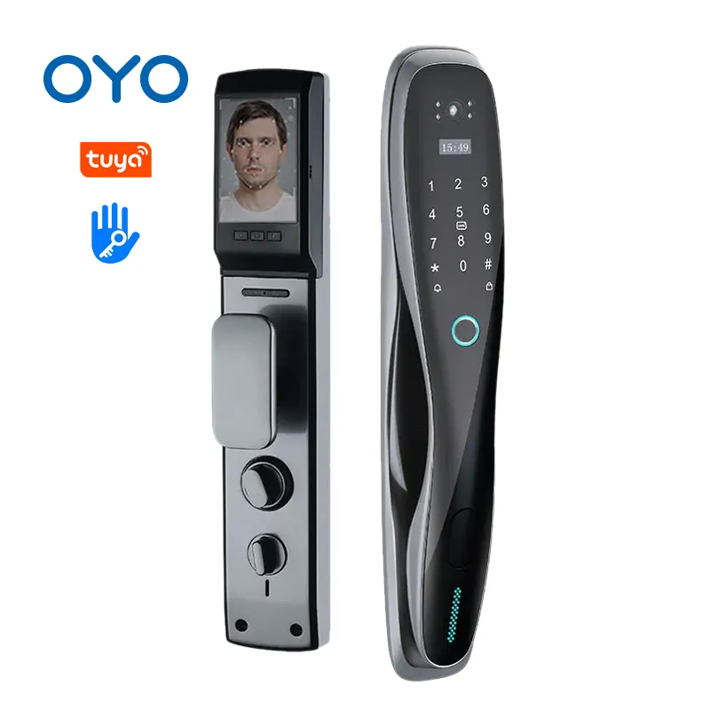 OYO Customize Fingerprint Smart Lock With Competitive Price Security Door Lock Smart Door Lock Wifi With 3d Face recognition