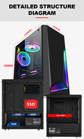 Quincaillerie atx pc tout en un mini itx verre RGB étui personnalisé pc atx rvb gaming oem boîtier d'ordinateur