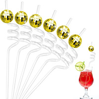 Pailles décoratives en plastique effet miroir disco argentées et dorées pour bars, clubs, anniversaires, remises de diplômes et fournitures de fête