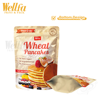 Sachets d'emballage personnalisés Doypack brillants sans BPA avec fermeture éclair pour mélange de poudre de gaufres de blé biologiques aux protéines entières de 170g