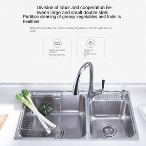 <span class=keywords><strong>Kohler</strong></span> 304 thép không gỉ đôi bồn rửa nhà bếp dày 23053 Bát vuông với vòi nước cho hộ gia đình Rau lưu vực - Product Image 3