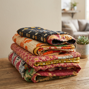 Edredones hechos a mano de algodón kantha - Product Image 3