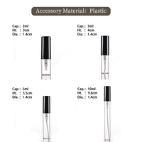 Flacon d'échantillon de parfum en verre transparent cylindrique mince de 5 ml de haute qualité, rechargeable, portable, vide, pour voyage, fiole de décanter de parfum