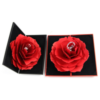 Boîte cadeau en papier créative Luxu avec logo personnalisé, emballage pour bague, collier avec fleur de rose, boîte d'emballage pour bijoux