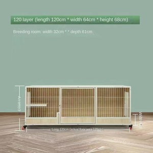 Jaula para Gatos de Madera Maciza de Tres Niveles Kih Tejia, Casa para Gatos Grande y Transpirable con Cierre de Botón para la Cría y Producción de Gatos - Product Image 6