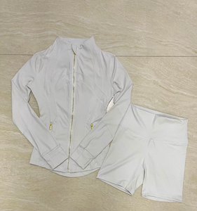 G02335C 2026 İlkbahar/Yaz Sıcak Fırsat Kadınlar İçin Dar Kesim Spor Şort 2 Parça Takım - Product Image 6