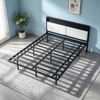Lit en acier best-seller sans matelas, design simple, lit d'hôtel moderne, lit en métal durable