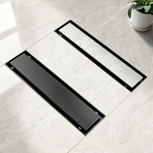 รางระบายน้ำฝักบัวแบบฝังพื้นสแตนเลสทรงยาว ระบายน้ำเร็ว สำหรับห้องน้ำ - Product Image 1