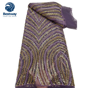 Bestway tela de encaje con cuentas de lujo Aso Ebi <span class=keywords><strong>lentejuelas</strong></span> para mujer fiesta de boda - Product Image 6