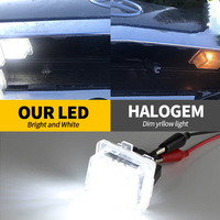 2PC Blanc 6000K LED Feux de plaque d'immatriculation arrière pour Mercedes Benz Classe C W204 2D/4D/5D 2007-2011 W205 2014 et plus