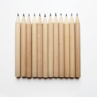 Crayons en bois personnalisables demi-taille avec impression de logo sur mesure, couleur unie, longueur 88 mm, crayons promotionnels de marque OEM