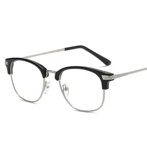 Retro Metal yarım çerçeve İtalyan tasarım Unisex gözlük optik gözlük gözlük çin toptan optik gözlük çerçevesi