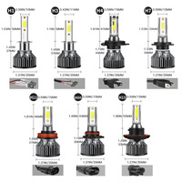 Ampoule de phare LED F2 pour voiture 12V 24V, phare avant H4 Hi-Lo Beam 48W, phare automobile super lumineux V6 pour modification de voiture