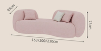 Canapé-lit moderne en velours crème, canapé modulaire en tissu, design durable pour villa, école, salon, réception, espace de repos pour les invités, rempli