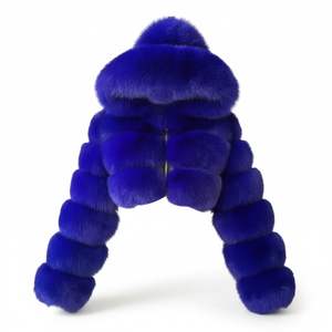 Giacca Trendy Super Corta <span class=keywords><strong>in</strong></span> <span class=keywords><strong>Pelliccia</strong></span> <span class=keywords><strong>Sintetica</strong></span> <span class=keywords><strong>con</strong></span> <span class=keywords><strong>Cappuccio</strong></span> da Donna, Pannellatura Orizzontale, <span class=keywords><strong>Cappotto</strong></span> Invernale Blu Rosa, <span class=keywords><strong>Pelliccia</strong></span> <span class=keywords><strong>Sintetica</strong></span> Soffice, Streetwear - Product Image 2