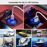 Prise USB Type C QC 3.0, triple port, prise de courant 12V 24V, adaptateur de chargeur pour automobile, bateau