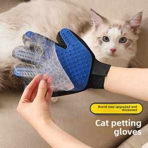 Animali domestici guanti rossi gomma rubbing gatto sfuggente pennello bagno mani massaggio pettine pulizia cane gatto bellezza u - Product Image 4