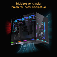Boîtier PC MATX Lovingcool avec vue panoramique, bande lumineuse RGB intégrée, prend en charge les systèmes AIO 360 mm pour configurations de jeu, commande en gros