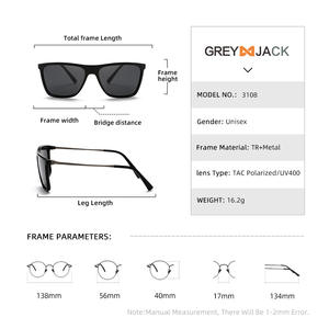 Lunettes de soleil unisexes noires, monture en métal TR, verres TAC, protection UV400, pour le soleil, les voyages, la conduite, la mode - Product Image 5