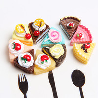 Cabochon in resina in miniatura con retro piatto cibo torta giocattoli misti finta per casa delle bambole cucina gioca resina Mini cibo artigianato