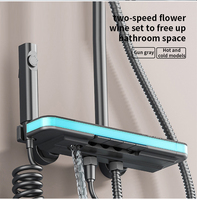 Ensemble de douche thermostatique mural avec affichage LED à touches de piano pour salle de bain et robinet mitigeur de lavabo