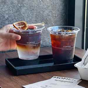 Gobelets jetables transparents en PET de 12 oz, diamètre 98 mm, pour jus, café glacé, bubble tea, thé au lait, smoothie, avec couvercles plats/dôme, logo personnalisé - Product Image 3