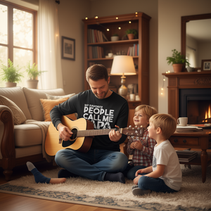 T-shirt a maniche lunghe per chitarrista principale Papa Father - Product Image 3