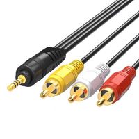 Câble audio PVC 3,5 mm vers RCA pour décodeur TV/DVD et connexion AV