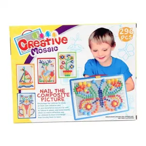 296 pcs fai da te educativo fungo perline per unghie scatola imballata immagine composita 3D Puzzle giocattoli gioco da tavolo in plastica