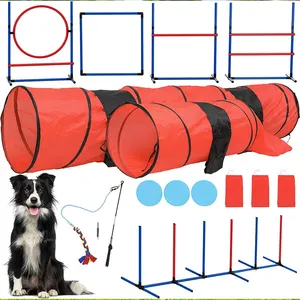 Dog Agility Training Equipment Obstacle Course Training Kit Indoor Outdoor Game for Dogs with Agility Hurdle