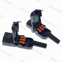Connecteur rapide sans soudure, prise triangulaire à trois broches, cordon d'alimentation de type carte, prise à sertir, 10A 250V