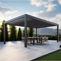 Pérgola Bioclimática Eléctrica Retráctil para Patio, Cubierta Retráctil, Techo de Pérgola Retráctil, Techo de Lamas
