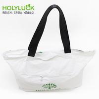 Sac de shopping personnalisé à fleurs, imperméable, résistant aux déchirures, grande capacité, fermeture éclair, promotion voyage, sac de shopping en papier Tyvek Dupont