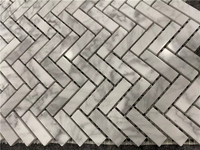 Produits personnalisables, mosaïque en pierre de marbre gris brillant mat 300x300