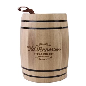 Barril de Café Cilíndrico de Madera Ecológico con Logotipo Personalizado Premium, Capacidad de 1.8L, Superficie Pulida para Almacenamiento de Granos - Product Image 1