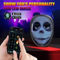 Nouveauté Masque LED avec application de changement de message et de visage, affichage de message LED, masque lumineux d'Halloween