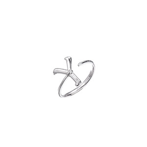 Bague initiale en argent sterling Bague initiale à bulles S925 Bague initiale personnalisée de style ouvert - Product Image 5