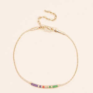 일본 수입 미유키 비즈 팔찌 레인보우 컬러 모스 코드 고급 보석 팔찌 여자 - Product Image 5