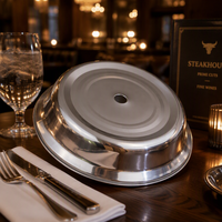 Couvre-plat et couvercle à steak en acier inoxydable, design moderne et créatif, pour restaurants, poli, compatible lave-vaisselle, durable, écologique