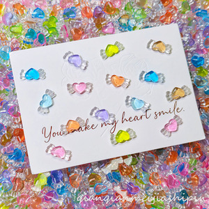 Adornos de Resina Transparentes con Forma de Corazón y Alas, Multiusos, para Decoración DIY de Uñas, Pegamento en Crema, Fundas de Teléfono, Pinzas para el Cabello y Accesorios para el Cabello - Product Image 1