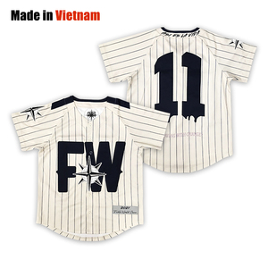 Maillot de baseball classique rayé personnalisé du Vietnam, grande taille, vêtements de sport avec protection anti-UV en Spandex/Polyester pour clubs - Product Image 1