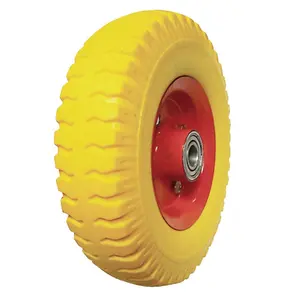 Colorido sólido PU poliuretano a prueba de pinchazos plano libre PU espuma rueda neumático neumáticos para carretilla 3,00-8 3,25-8 4,00-8